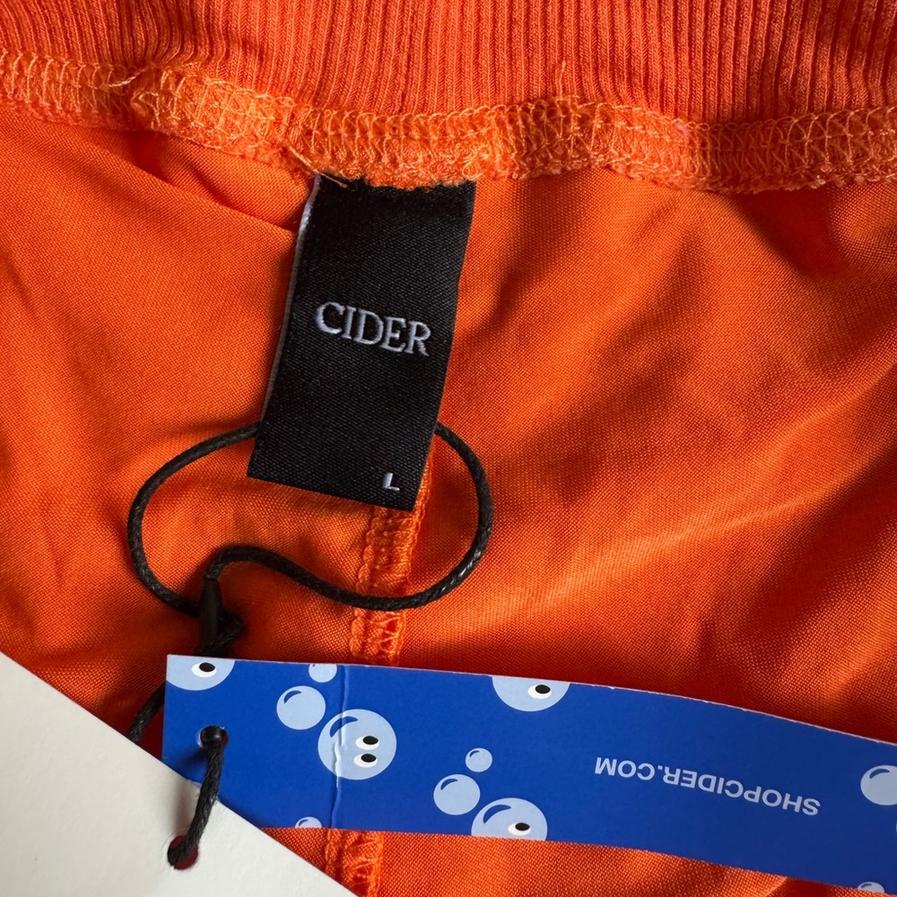 Cider Terry Orange Skort NWT Ruffle Hem Drawstring Mid Rise Women’s L - Picture 6 of 7